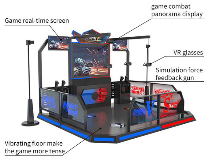 Interactive 4 Players Virtual Reality Simulator Shooting Game Machines 2
