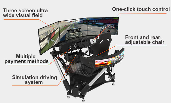 Portable 3 Screen Driving Simulator 6 DOF Racing Cars Arcade Dynamic Motion Drive Equipment 3