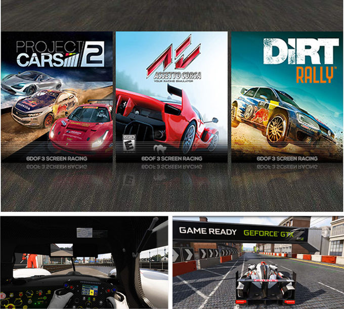Portable 3 Screen Driving Simulator 6 DOF Racing Cars Arcade Dynamic Motion Drive Equipment 2
