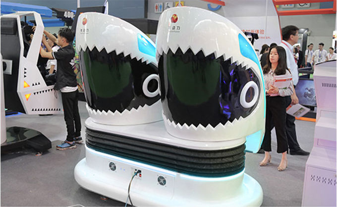 Theme Park 9D VR Egg Chair Simulator VR Shark Motion Cinema 2 Seats 2