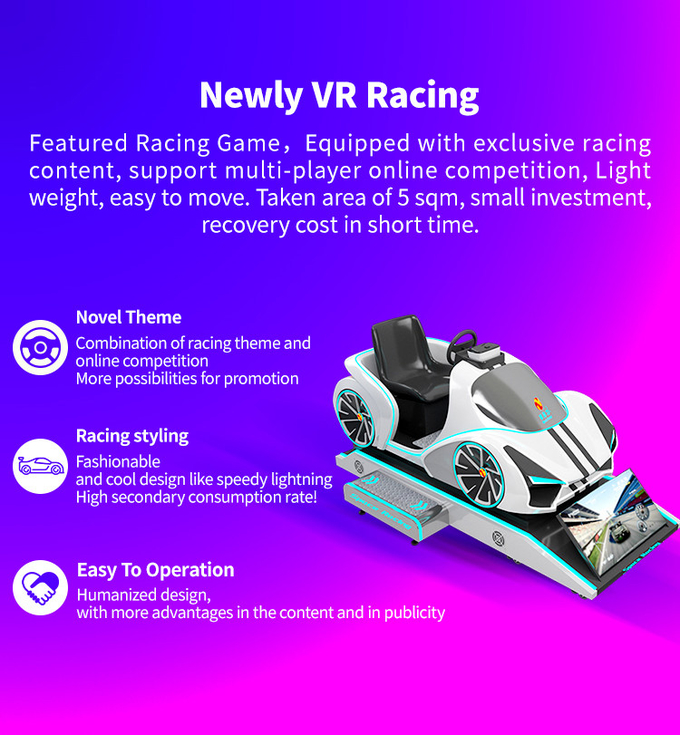 9D Racing Virtual Reality Driving Simulator Equipment For Theme Park 0